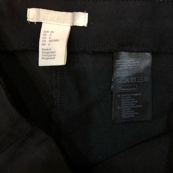 H&M Side Zip Pull Up Black Pants Size 6 - Picture 5 of 5